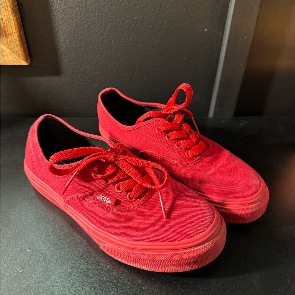Red Vans Youth size 2